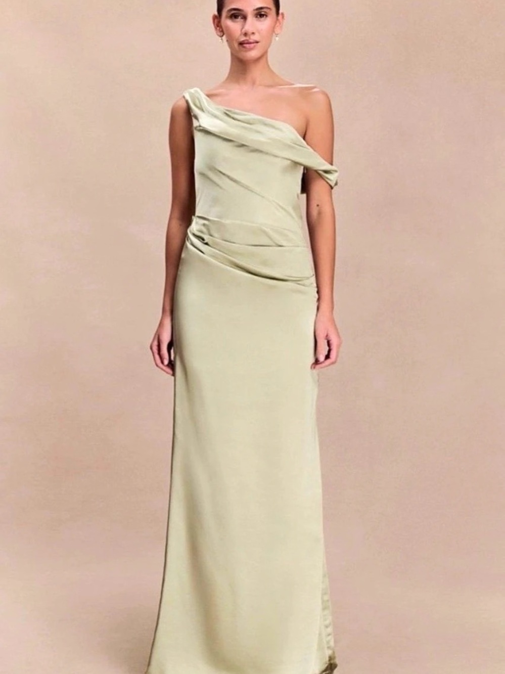Meshki Dalia Off-Shoulder Maxi Dress in Green Size Small